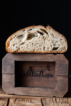Close up of halved seeded bread