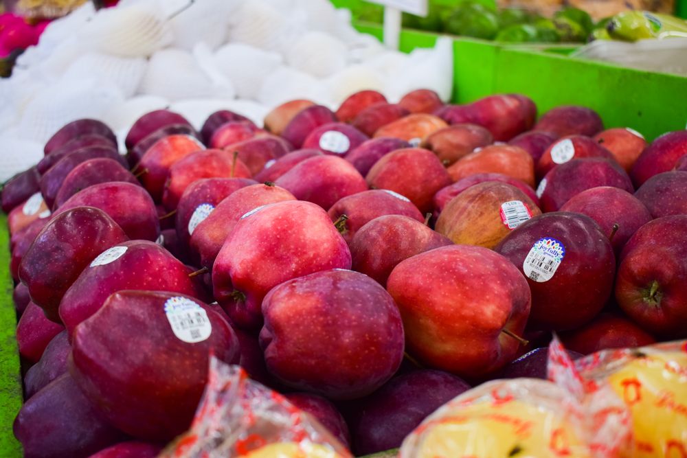 Apples for sale in market