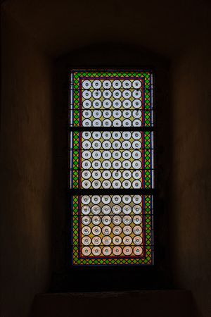 Stained glass of one of the building in Old Prague
