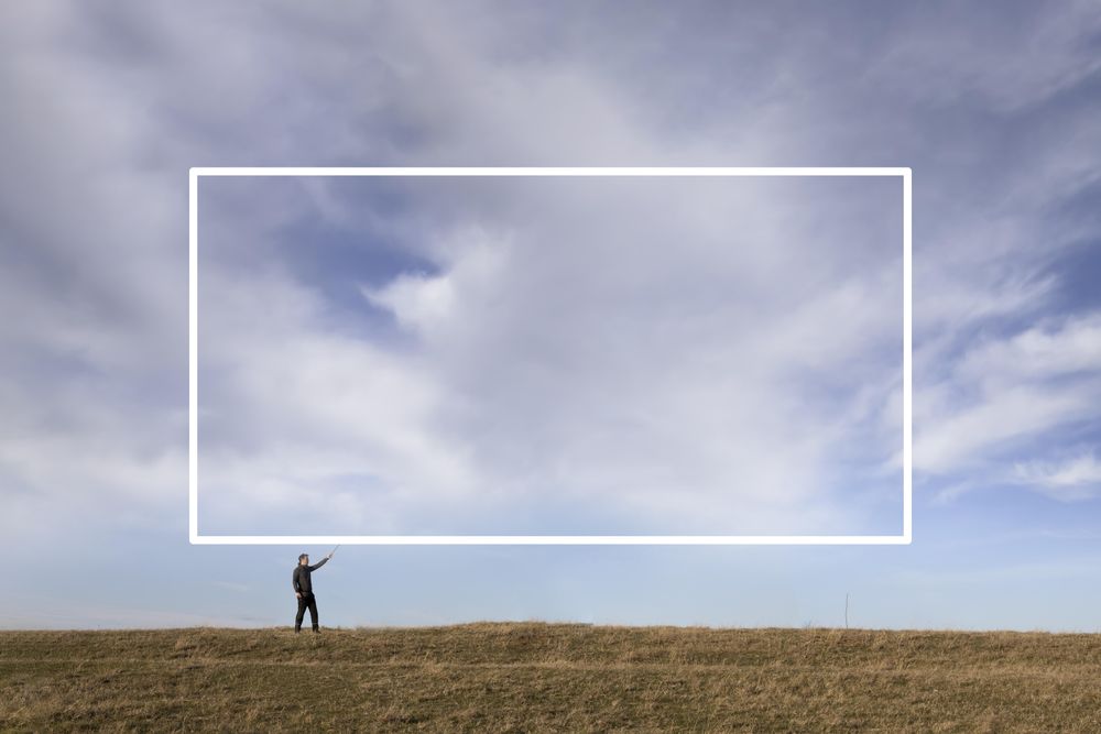 Frame in the sky with clouds