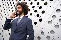 Presentable businessman during phone conversation