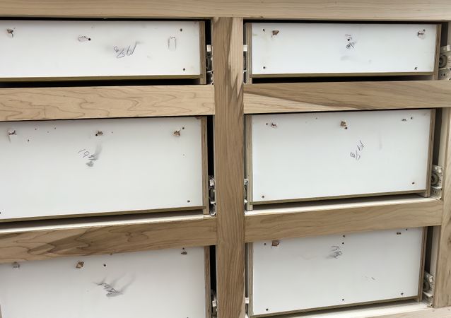 Interior cabinets being refaced for home remodel project