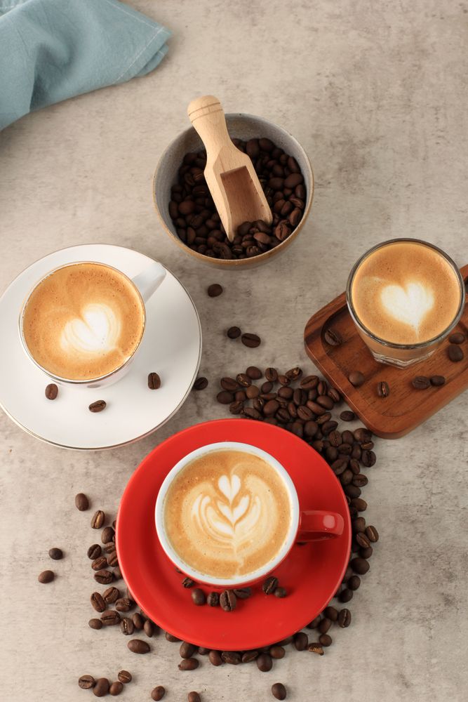 Coffee Latte, Capuccino, and Macchiato