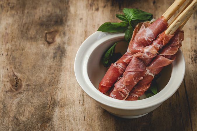 Gressinis with spanish serrano ham