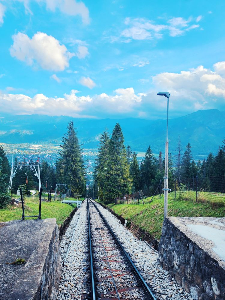 Railway with blue sky