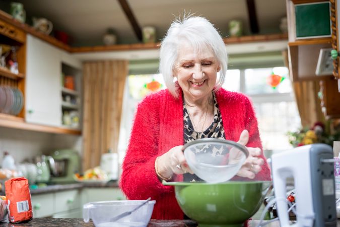 Woman baking at home