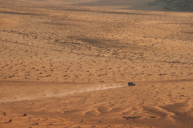 Off road truck riding in desert