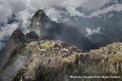 High angle view of Machu Picchu mountain in Peru 4B7JXb