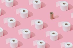 Pattern made of toilet paper rolls