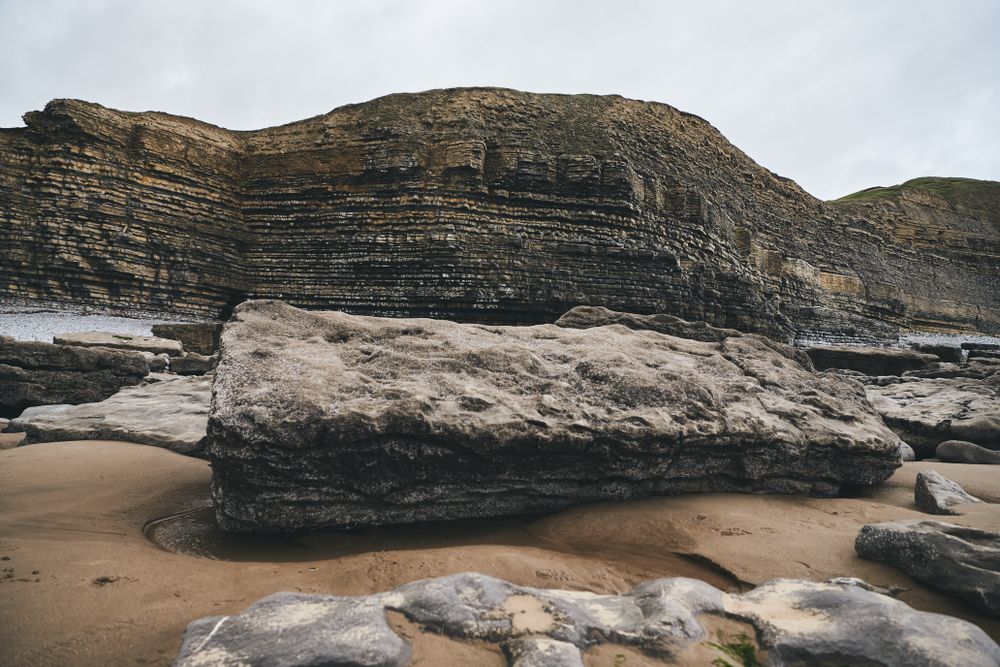 Texture in rocks on a beach