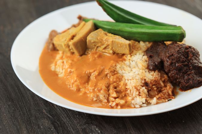 Nasi Kandar, Popular Dish in Penang, Malaysia.