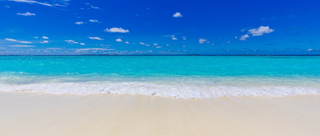 Banner of a clear blue beach