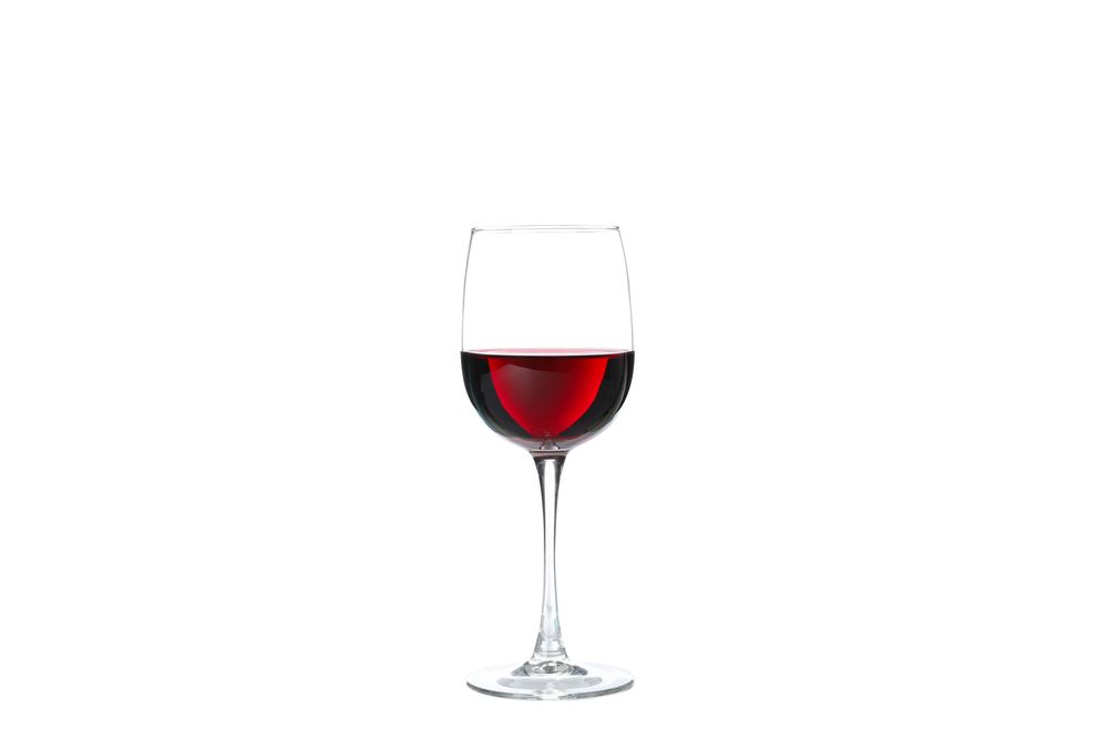 Glass of red wine isolated