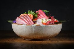 Delicious fresh sashimi with scallops