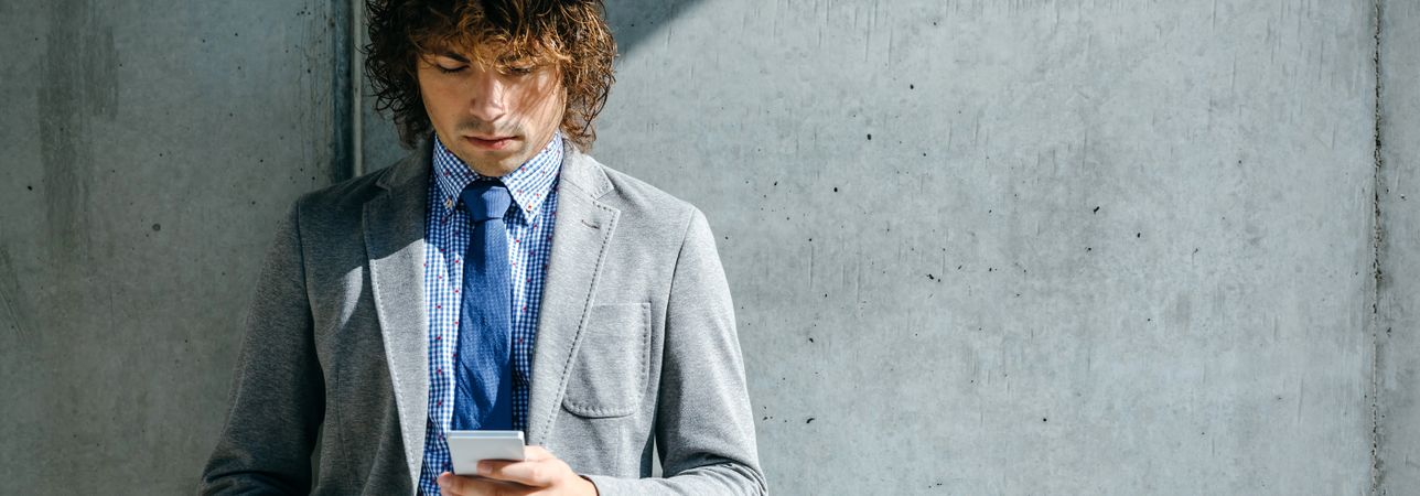 Businessman using mobile