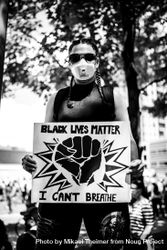 MONTREAL, QUEBEC, CANADA – June 7 2020- Person holding a sign during a protest 0PA2r5