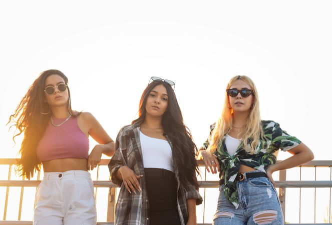 Portrait of multiethnic female friends outdoors