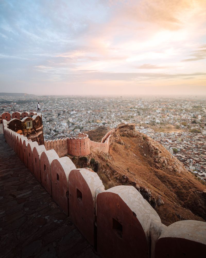 Nahargarh Fort beside city during daytime in Jaipur, Rajasthan, India