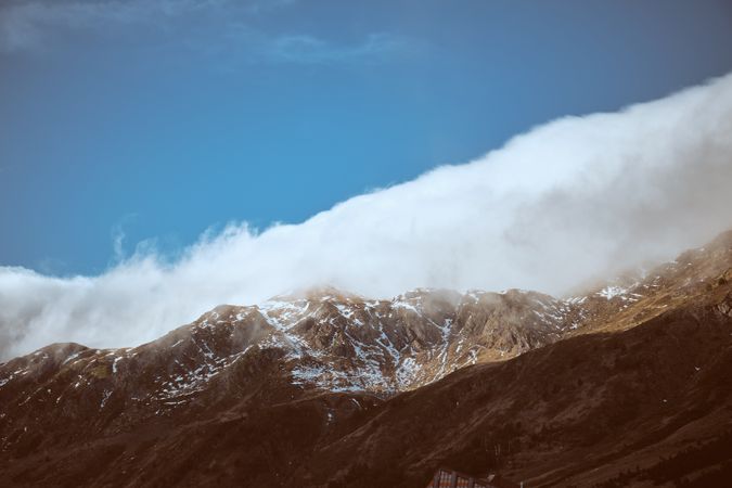 Mountain ridge covered with rime