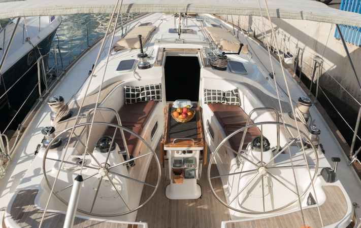 Shipboard of yacht on water