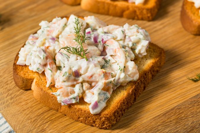 Cold Shrimp Toast Skagen on Bread