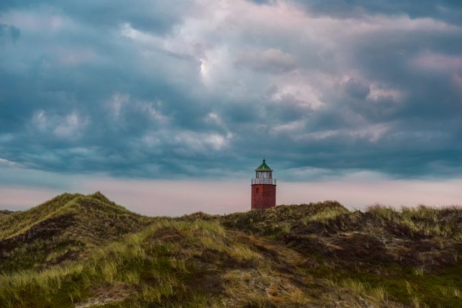 Lighthouse in early evening on Sylt island, in North Sea, Germany