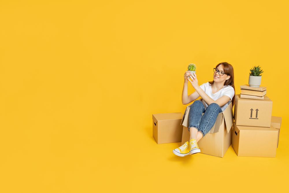 Concept of move with a young woman