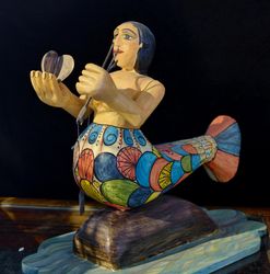 Painted mermaid sculpture for sale at the El Potrero Trading Post bGPOX0