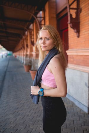 Woman resting from running
