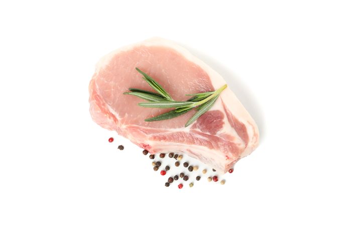 Raw meat for steak isolated on blank background