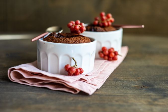 Delicious chocolate fondant desserts