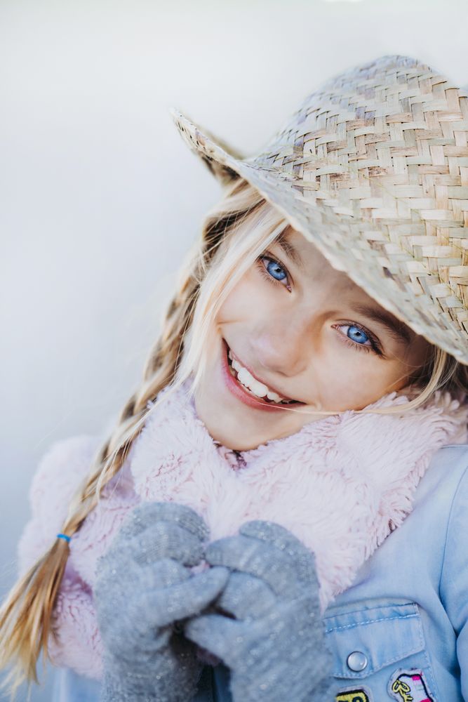 Stylish girl looking at camera