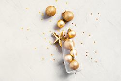 Champagne glass with golden ornaments
