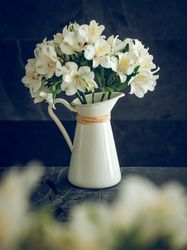 Bouquet of Alstroemeria flowers in vase