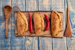 Set of patties near chili peppers
