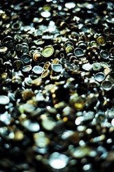 Vintage typewriter keys in a pile