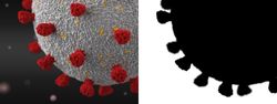 Microscope view of COVID-19 virus close up