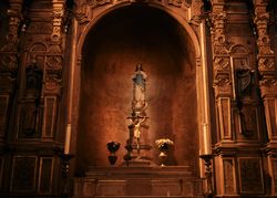 Crucifix at string in church