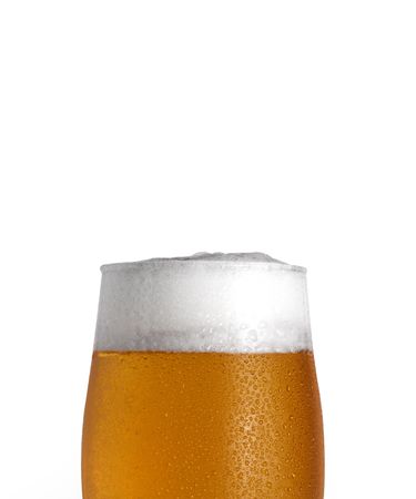 Glass of tasty light beer