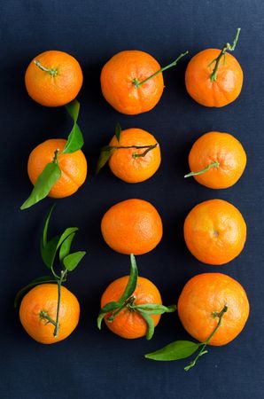Multiple ripe tangerines