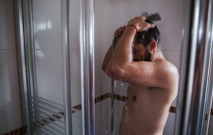 Man in the shower