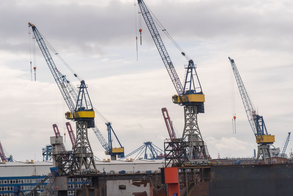 Crane at sea port