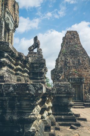 Cloudy sky over ancient temple