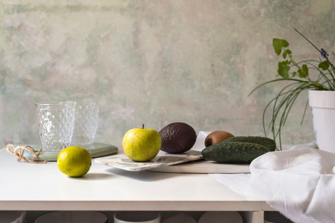 Fresh ingredients, recipe of Green smoothies.