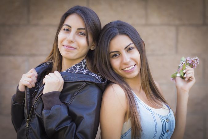 Two Iranian Twin Sisters Portrait