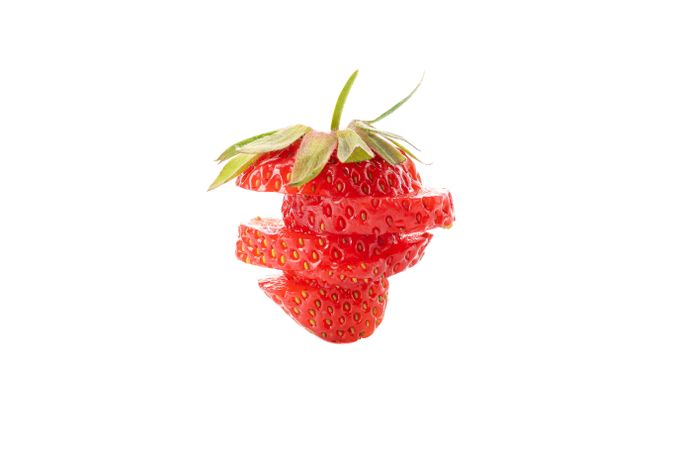 Tasty red strawberry isolated on blank background. Summer berry