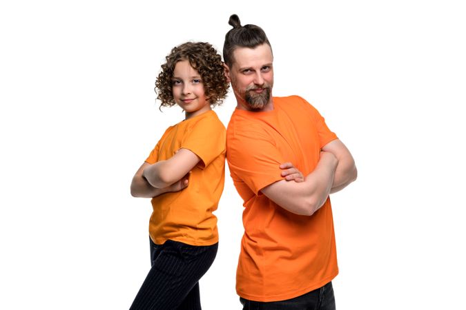 Family portrait dad and daughter