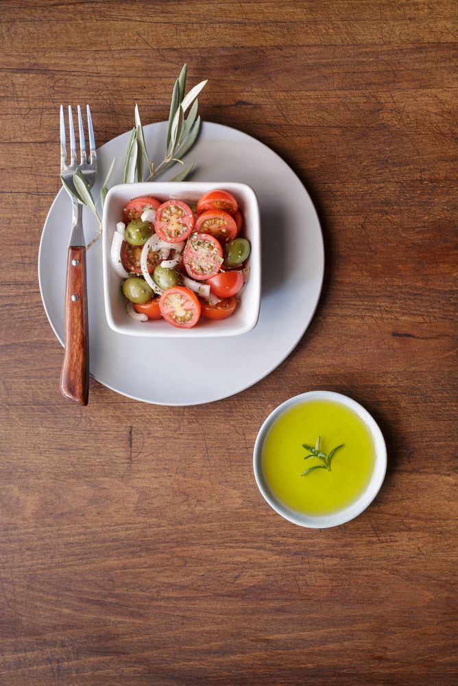 Fresh vegetarian meal on plate