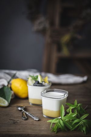 Homemade yogurt with lemon curd