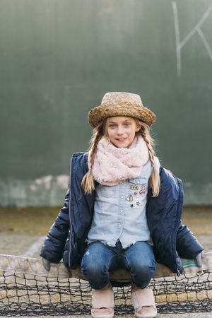 Blonde kid portrait with hat